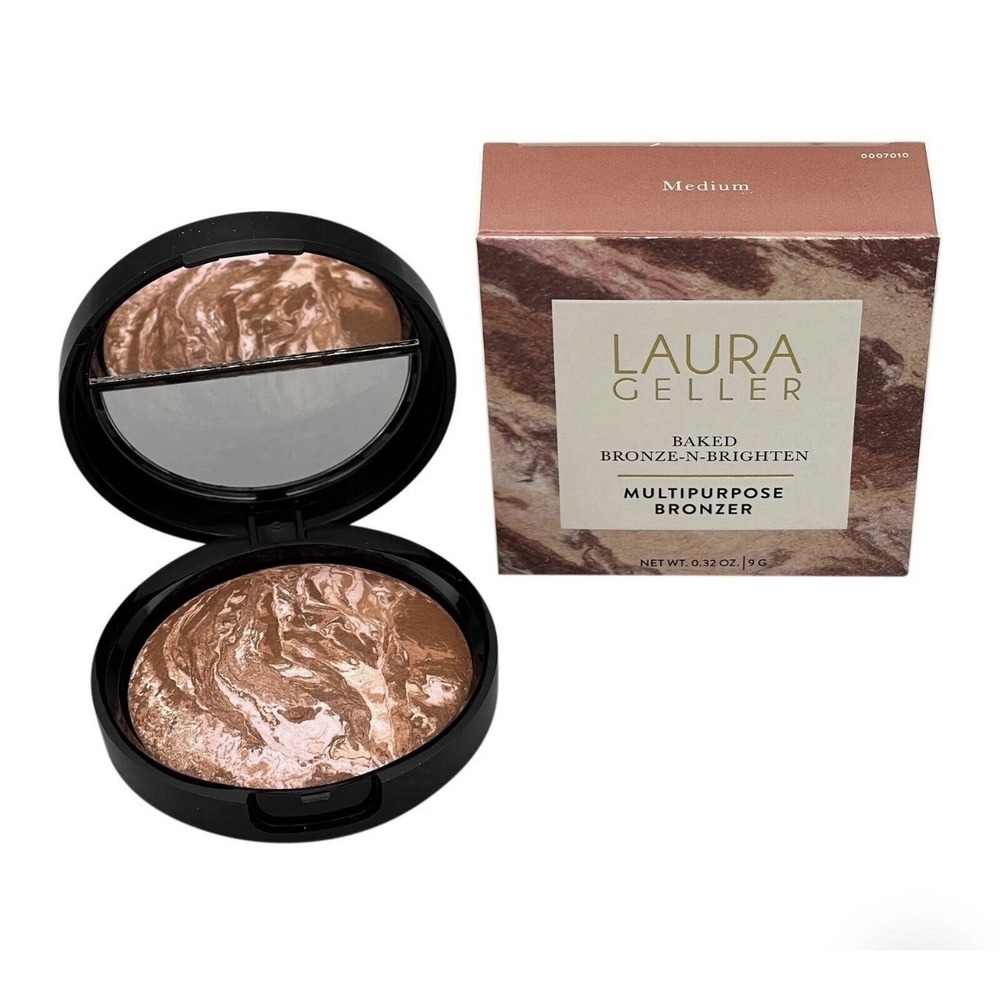 LAURA GELLER Baked Bronze-N-Brighten Multipurpose Bronzer – Medium 0.32 oz ~ NEW